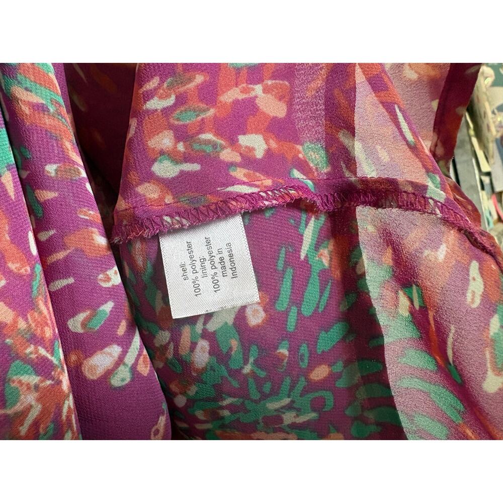 Lane Bryant Size 16 Sleeveless Layered Flowy Pink Colorful Sunburst Patter Top - Picture 3 of 4